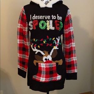 NWT Hooded Christmas Sweater